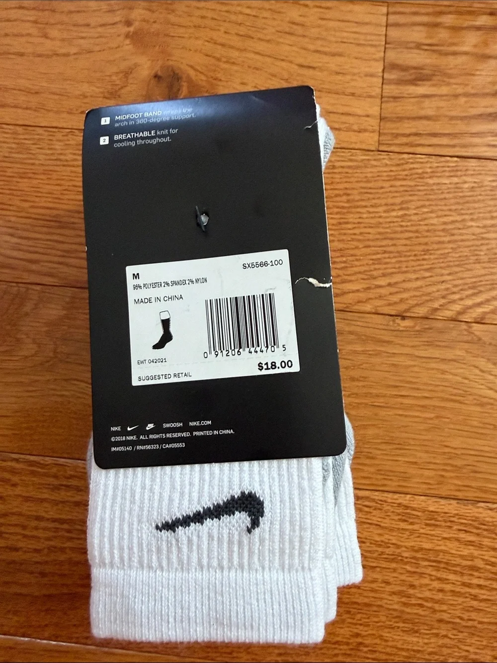 Nike Everyday Max - Cushioned Crew Athletic Socks - White & Gray